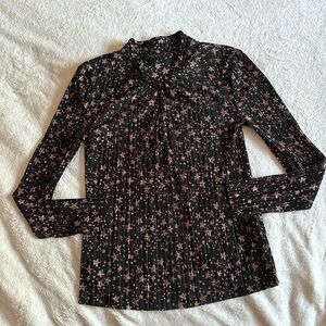 Topshop Star Blouse in Black and Mauve US Size 4